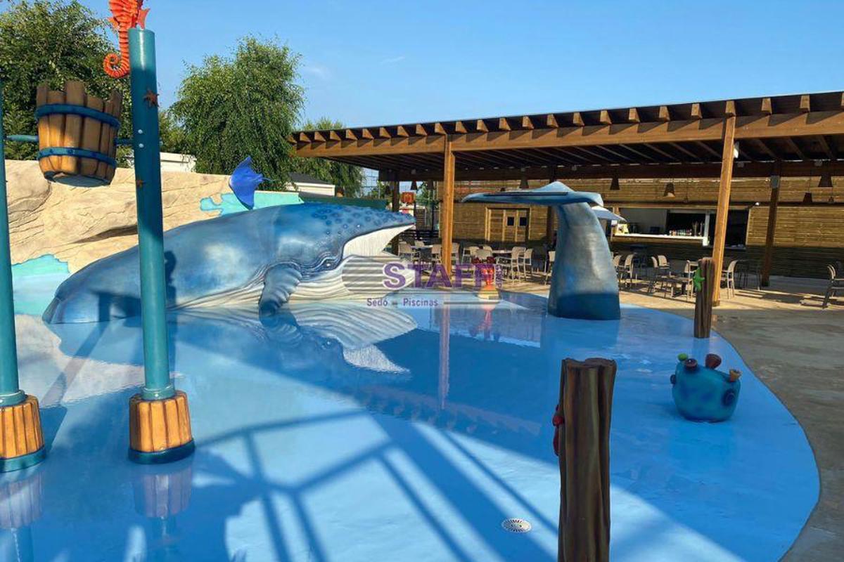 Splash Pad y cabinas para Camping Caballo de mar Splash Pad y cabinas para Camping Caballo de mar