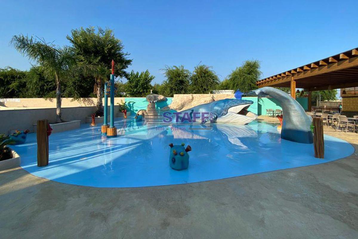 Splash Pad y cabinas para Camping Caballo de mar Splash Pad y cabinas para Camping Caballo de mar